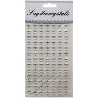 Наклейки Стразы "Звезды" 19,5х10см, размер 1шт 1х1см, прозрачные цветные ZS2439