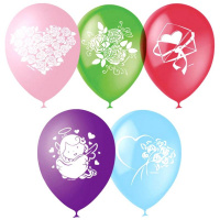 Шар воздушный 30см(12") Пастель+Декоратор Романтика (шелк) 108747