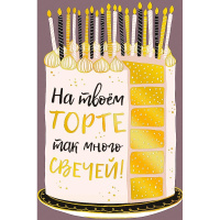 Открытка "На твоем торте так много свечей…" средний формат 183х121мм 0480.397
