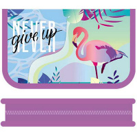 Пенал "Never give up" 20х13х3см прямоугольный одностворчатый, 2 откидные планки, ткань ПО-42 Пенал "Never give up" 20х13х3см прямоугольный одностворчатый, 2 откидные планки, ткань ПО-42