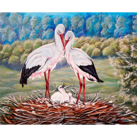 Алмазная мозаика 30х40см "Журавли" полная выкладка GB74976