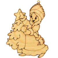 Подвеска "Снегурочка с ёлкой" 9см фанера 3мм 570018