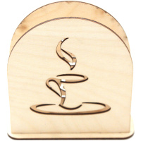 Заготовка для декорирования Салфетница Кофейная чашка 13*13,5*4,5см фанера 3мм 080010