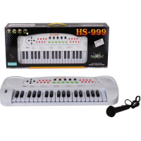 Синтезатор с микрофоном 58х21см 37 клавиш, пластик (свет, звук) 999BHS