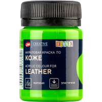 Краска акриловая по коже 50мл майская зеленая банка Декола 26128745