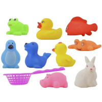 Набор для купания "Животные" 24х15см 9шт/уп.+ сачок, пвх T601-D6372/LT231H