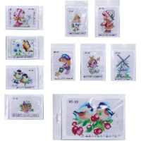 Набор для вышивания крестом №2 14х20см 10 дизайнов (схема, канва, игла, нитки) M-11888