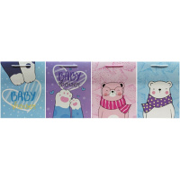 Пакет подарочный "Baby Shower" 31х42х12см 4 вида QZ5266