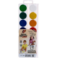 Краски акварельные 14 цветов "Школа творчества" без кисточки пластиковая упаковка 29С 1757-08