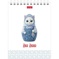 Блокнот А6 40л "Дива дивная" клетка, на спирали УФ-лак 6 дизайнов 096289