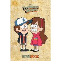 Блокнот А7 48л "Гравити Фолз" клетка, склейка, 3-х цветный блок, 5 дизайнов 48Б7В1к