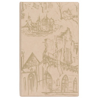 Телефонная книга 130х190мм с файлами для визиток, пвх, бежевая с городом 2127.К-115