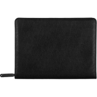 Папка на молнии "Лидер" 34х26х2см 1 отделение, с планшетом, экокожа, черная 129