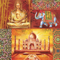 Салфетка 33*33мм 1шт Maki Индия трехслойная SLOG014001