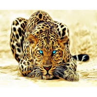 Алмазная мозаика 30х40см "Леопард" полная выкладка GB74040