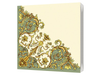 Салфетка 33х33мм 1шт Флорентийский стиль (зеленый) трехслойная 1005505