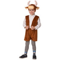 Карн.костюм Бычок Рожок коричневый р.28 рост 110см (сорочка, шорты, головной убор) 21-3-110-56