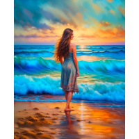 Живопись по номерам (акрил) 40х50см "Морской прибой" сложность 4, холст на подрамнике МСА1991