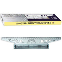 Линейка-рейсшина 30см пластик, металлический ролик УЧП-30
