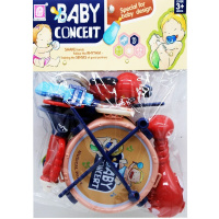 Набор музыкальных инструментов 3шт. 30х24см + погремушки 2шт. 13см пластик LT251469