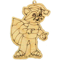 Подвеска "Енот на коньках" 9см фанера 3мм 690013