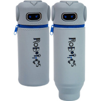 Пенал "Robot" 20(18)x6,5x6,5см, силикон, увеличивающийся, серый 7027020