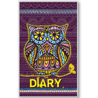 Блокнот 110х190мм 48л "Сова" в точку, на спирали, съемная силиконовая обложка, с ручкой 2526.П-19