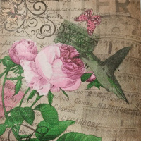 Салфетка для декупажа 33х33мм 1шт Цветы Y6790-18