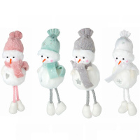 Украшение подвесное Снеговик 21х6см полиэстер 4 цвета 374-439