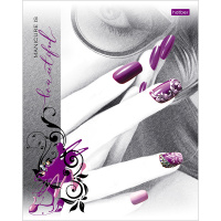 Тетрадь А5 48л клетка "Beautiful" на скобе, 3D лак, матовая ламинация, 5 дизайнов 062172