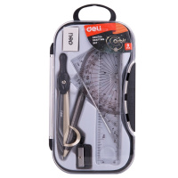 Готовальня 8 предметов (циркуль, линейка, транспортир, угольники, ластик, точилка, карандаш) EG30404