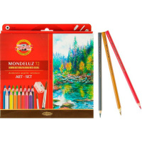 Карандаши акварельные 72 цвета "Mondeluz" шестигранные дерево, картон 3714/72