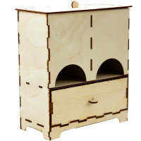 Заготовка для декорирования "Комод для чая двойной" 19х9х22см, фанера 3мм (кол-во деталей- 22шт.)