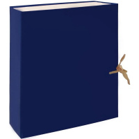 Папка архивная с завязками А4 100мм синяя бумвинил 128/741091