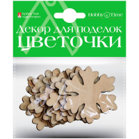 Декор. из дерева "Цветочки" натуральное дерево №8 5видов 2-363/08
