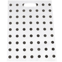 Пакет подарочный "Горошек" 17,5х25см фольга белый Y9003-19