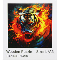 Пазл 16х14см дерево L "Огненный тигр" HL236/11339-24