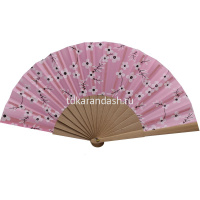 Веер 23см сакура розовый, ткань/дерево Y10618-24