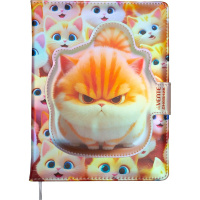 Дневник для 1-11 классов "Angry Cat" твердая обложка, искусственная кожа с поролоном 2020675