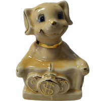 Сувенир Собака 9см 2 вида бежевая, керамика Y5574-17