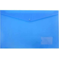 Папка-конверт на кнопке А3 пластик 0,18мм с карманом под визитку ассорти PKA3