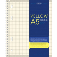 Тетрадь А5 80л клетка "Premium. Yellow Block" на спирали глянцевая ламинация 80Т5лA1гр_06602/013332