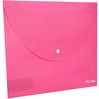 Папка-конверт на кнопке А4 0,18мм с расширением, розовая E38131