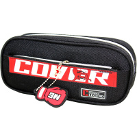 Пенал "Cover" 21,5х9х5см прямоугольный, 1 отделение, 1 карман, текстиль, с брелком, черный BH2231