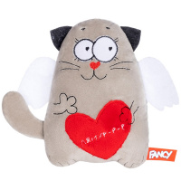 Кот с сердцем 16см серый VKOU0