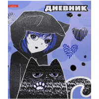 Дневник для 1-11 классов "Я и мой кот" 3D лак матовая ламинация 7БЦ 078936