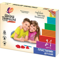 Пластилин 21 цвет 420гр. "Школа творчества" со стеком, картон 29С 1765-08