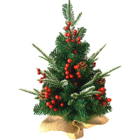 Ель 60см с ягодами и шишками, зеленая 21096