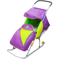 Санки-коляска "Тимка 2 Комфорт" 40мм фиолетово-салатовый 1/2 Т2К