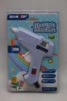 Пистолет клеевой электрический (20Вт) 12х11см диаметр 0,7см, голубой корпус 11569-24